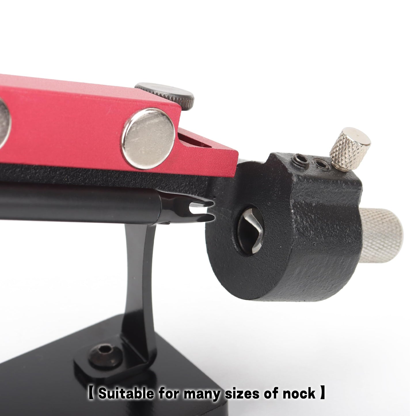 Arrow Fletching Jig Kit Fletches Repair Tool with Straight Clamp 3/4 Feather Vanes Sticking for Archery Shaft DIY (Red)