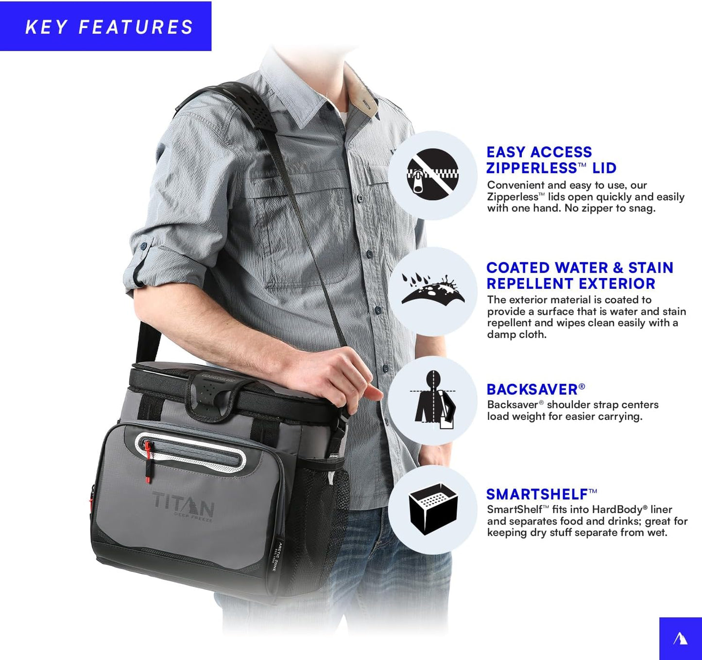 Titan by Arctic Zone 30 Can Zipperless Soft Cooler with HardBody Liner