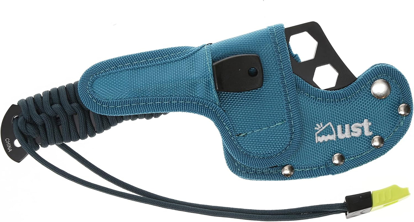 ust parahatchet pro with hex wrenches, paratinder utility cord, fire starter, bottle opener/rope cutter and emergency whistle for hiking, backpacking, camping and outdoor survival