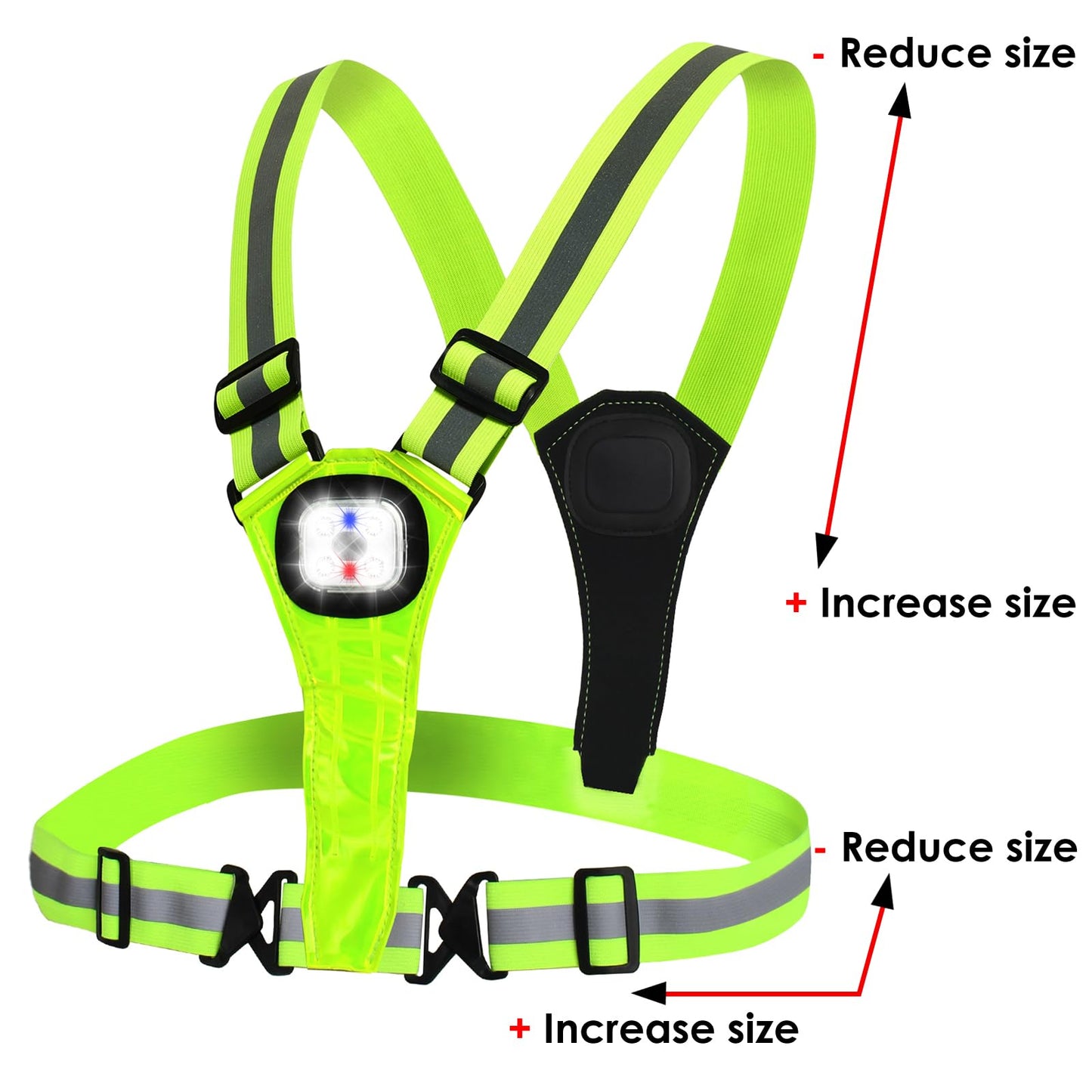 Amprich LED Reflective Running Vest,High Visibility Reflective Running Gear,Rechargeable Light Up Running Vest for Walking Running Cycling,Adjustable for Men Women Kids