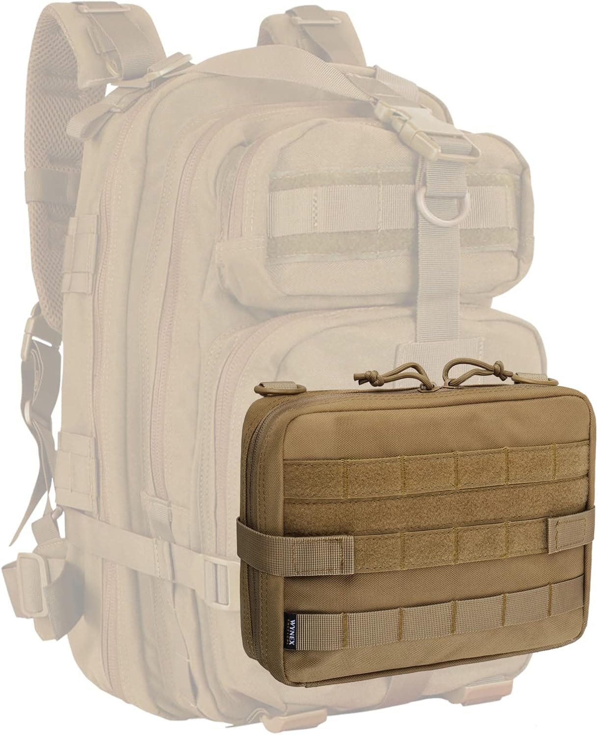 WYNEX Tactical Admin Molle Pouch, Medical EDC EMT Utility Bag Shell Design Attachment Pouches 1000D Nylon Hiking Belt Bags
