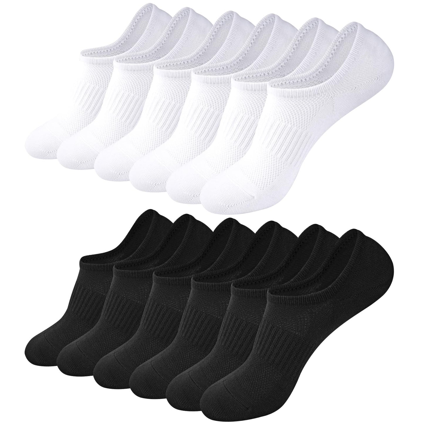 Horuru No Show Socks Womens for Canvas Sneakers,Invisible Athletic Low Cut Ankle Socks for Running Gym 6 Pairs