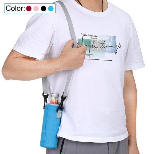 PATIKIL 67mmx185mm Water Bottle Sling Bag, 4 Pack Neoprene Portable Insulated Bottle Holder Carrier with Adjustable Shoulder Strap, 4 Colors