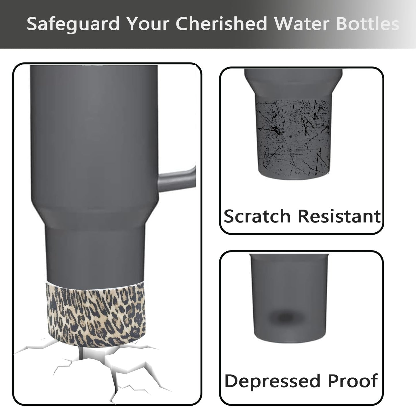 Gliquran Leopard Protective Silicone Boot for Stanley Quencher H2.0 40 30 20 oz & IceFlow Flip 30 20 oz,Cheetah Water Bottle Boots Accessories