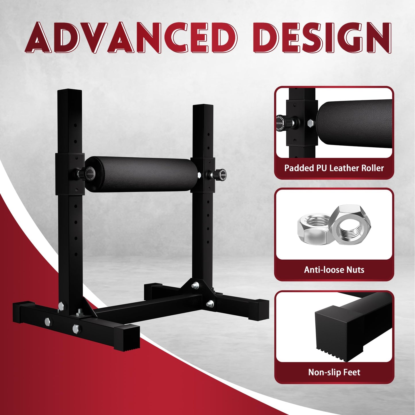 Fitvids Bulgarian Split Squat Roller, One Leg Squat Machine, Lower Body Strength Trainer, Black