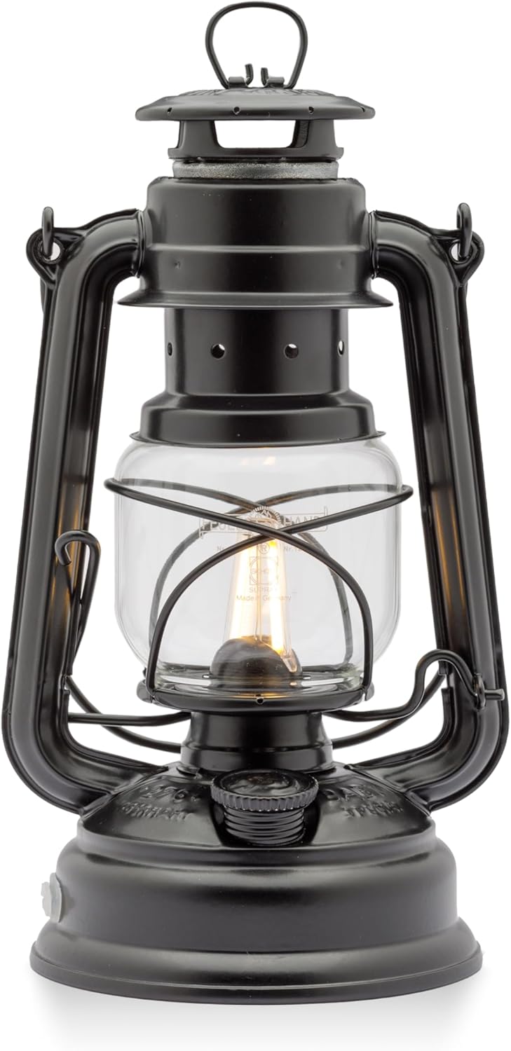 Outdoor Kerosene Fuel Lantern, German Made Weather Resistant Baby Special 276 Galvanized Hurricane Lamp for Camping or Patio, 10 Inches, Bronze