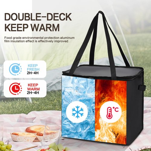 Cooler Bag Wheeled，Large Insulated Rolling Cooler Collapsible Leakproof Portable Hard Framed Ice Packs for Camping Picnic Beach Travel (Black, 5.7 inch Wheels)
