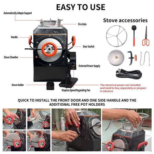 SPBSVDT Wood Burning Camp Stove, Outdoor Portable Wood Burning Camp Stove, Large Stainless Steel Camping Stove for Outside Cooking Survival Campfire Patio Backyard Gathering 16"L x 13"W x 17"H3