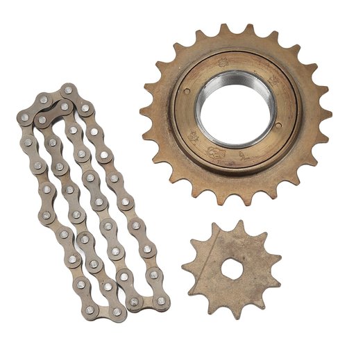 Sprocket Chain Set, Electric Bike 22T Tooth Rear Freewheel with 410 Gold 11T H Hole Sprocket 38 Links Chain Kit Bicycle Accessories Set