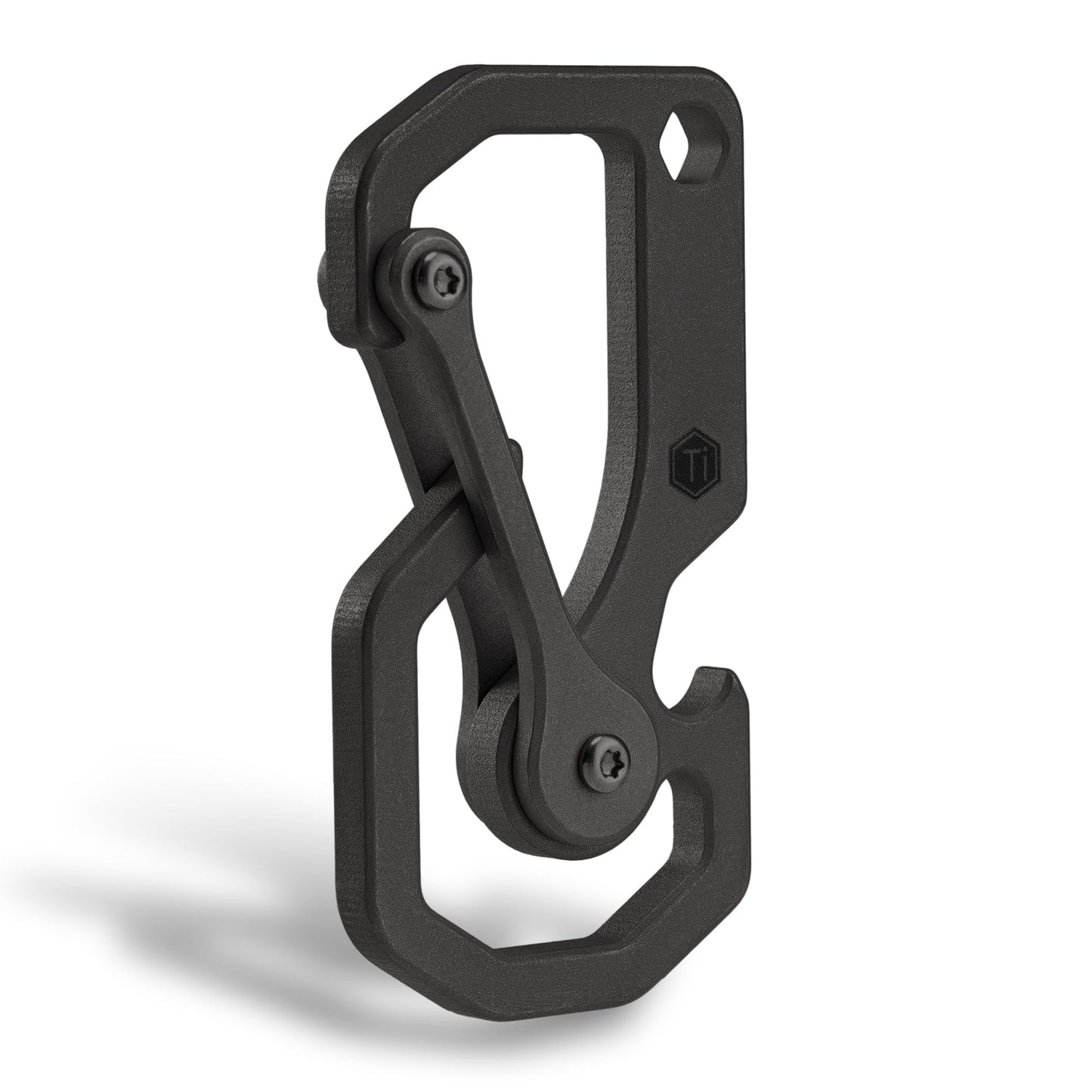 KeyUnity KU06BK Titanium Carabiner Keychain Tool, Bottle Opener with Screw Bit Driver for Everyday Carry