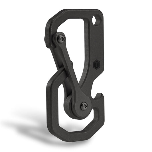 KeyUnity KU06BK Titanium Carabiner Keychain Tool, Bottle Opener with Screw Bit Driver for Everyday Carry