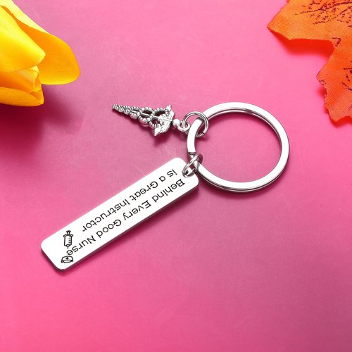 ZQEOU Nursing Keychain Nurse Preceptor Professor Teacher Gift Nursing Instructor Gifts Nurses Day Gift RN Gifts