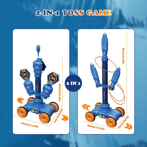 RedCrab Moving Target for Kids, Ring Toss 2-in-1 Moving Target Set with 3 Targets, Kids Shooting Games Toys, Sporting Games for Boys and Girls Ages 3+ Years Old