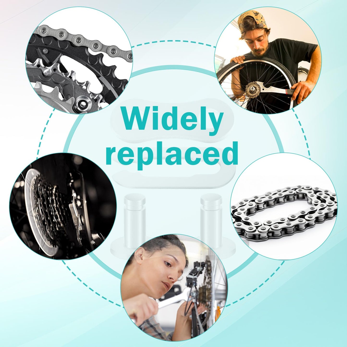 AOZUO 30 Set Bike Chain Master Link, Single Speed Bicycle Missing Link Bike Chain Link Connectors Repair Parts for Mountain Bike BMX Bike Motorcycles (Silver)