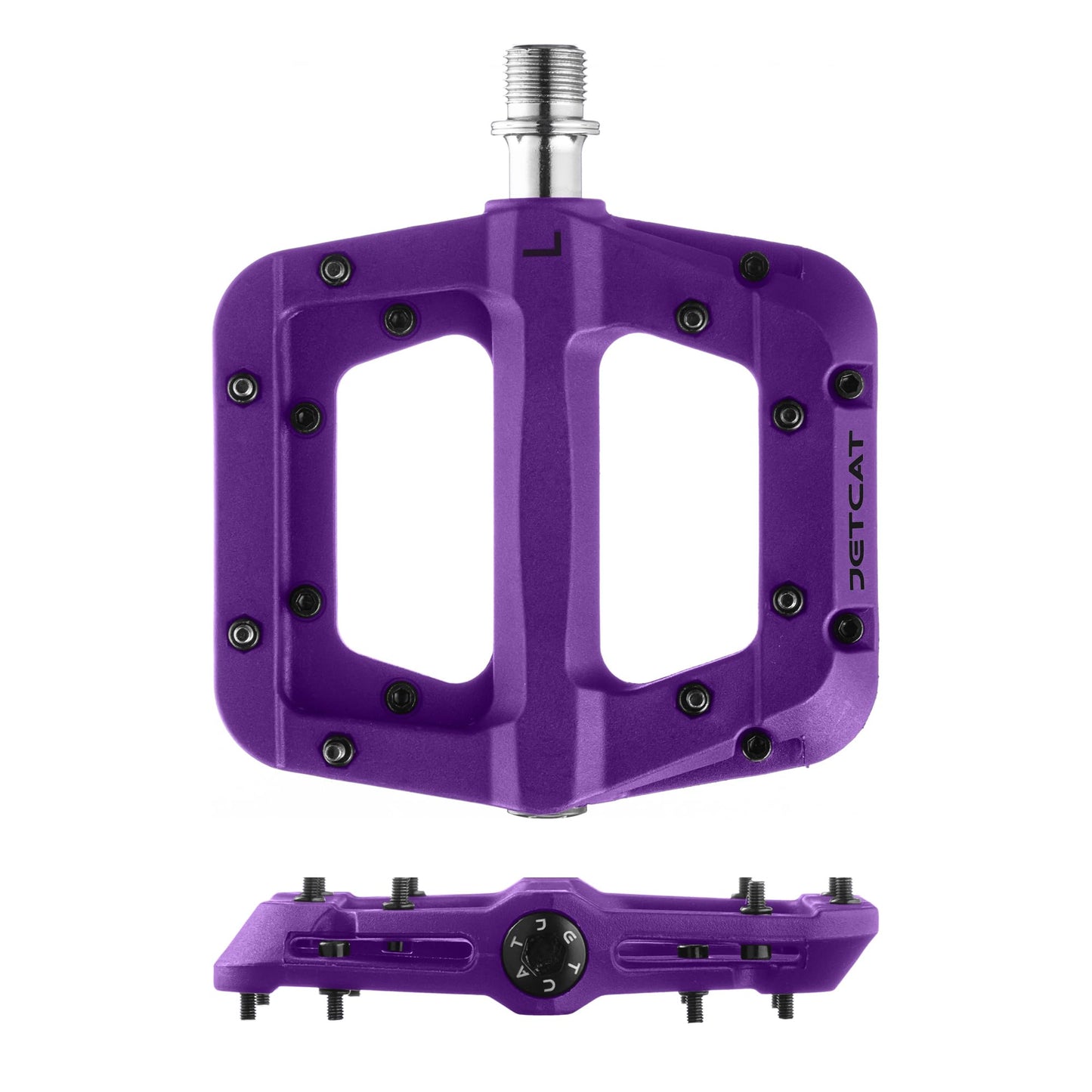 JETCAT Mountain Bike Pedals Flat - MTB Pedals Flat, Bicycle Pedals for BMX/MTN/Road/Gravel/EBike, BMX Pedals, Platform Pedals, Adults & Kids Bike Replacement - Purple 9/16