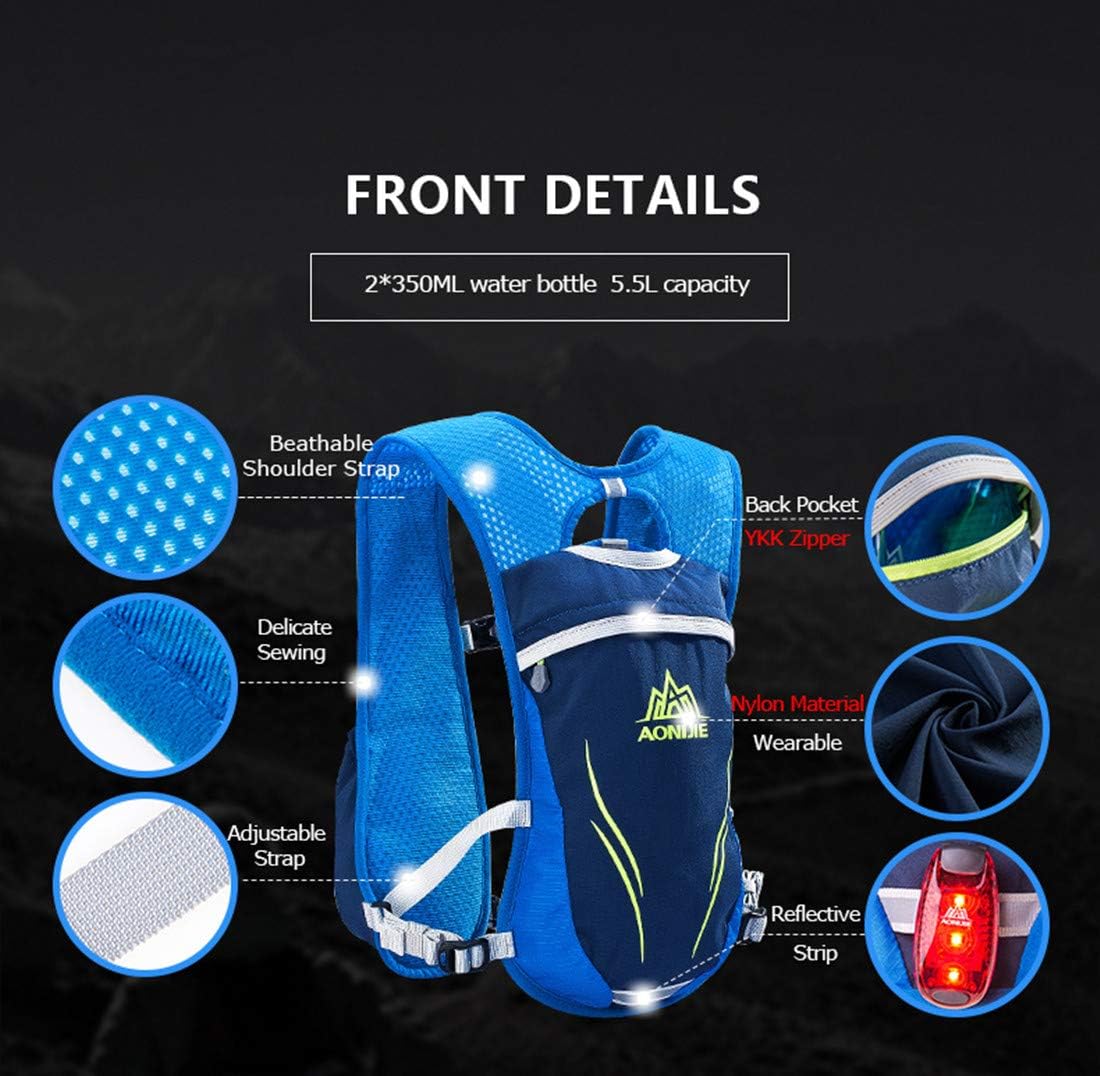 AONIJIE Lightweight Unisex 5.5L Running Race Hydration Vest Hydration Pack Backpack Riding Bag