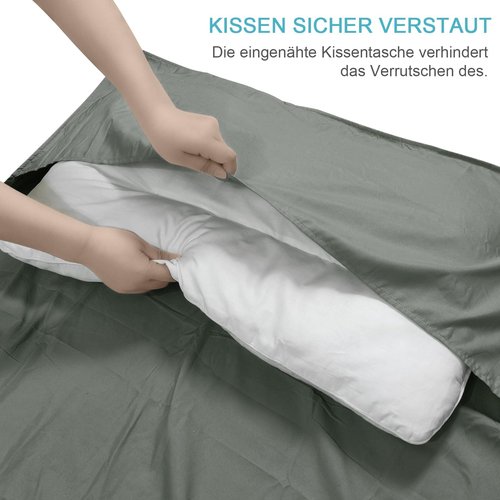 Sleeping Bag Liner, Updated Adult Sleep Sack & Travel Sheets with Foot Zipper, Lightweight and Portable Camping Sleeping Bag Liners - Ideal for Backpacking, Hostels and Camping Dark Gray