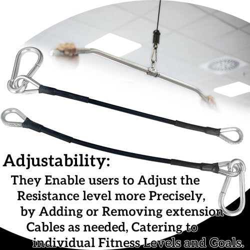 Sharutia Gym Machine Extension Cables 10" (Pair) Compatible with Bowflex Gyms Accessories, Xtreme Home Gym
