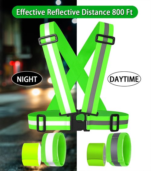Reflective Vest with LED Headlamp,6 Pack Light Up Reflective Running Gear with Motion Sensor Rechargeable Headlamp ,High Visibility Reflector Armbands for Running,Hiking,Walking,Cycling, Repairing