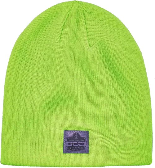 Ergodyne Standard Rib Knit Winter Hat, Black, One Size