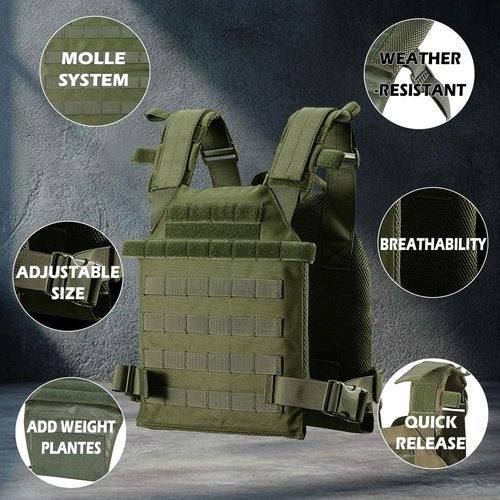 Lancer Tactical Weighted Vest for Men and Women Weight Vests Adjustable Strength and Endurance Training Fitness Tactical Running