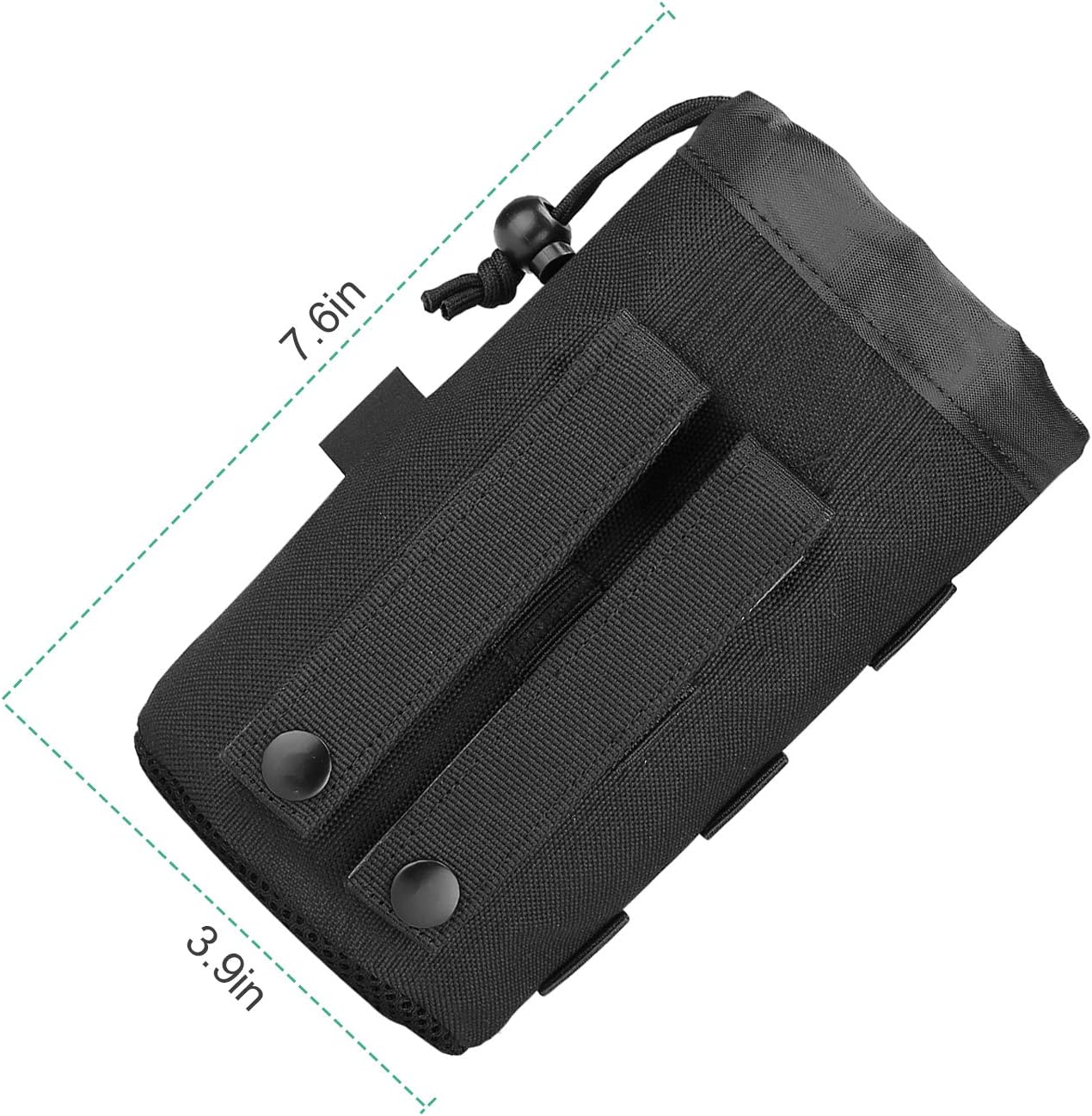 ProCase Tactical Molle Water Bottle Pouch, Military Bottle Holder with Top Drawstring & Mesh Bottom, Portable Water Container Pouch Bag Hydration Carrier for Camping Hiking Hunting Traveling –Black