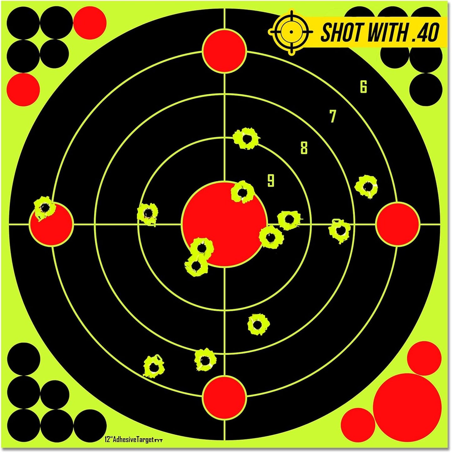 ATFLBOX 25Pack Shooting Target 12 Inch Bulleye Super Splatter Paper Target and Adhesive Target.Shooting Outdoor and Indoor ranges.Rective for Rifle - Pistol - Airsoft - Air Rifle
