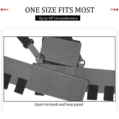 CASONMMAX Low-Vis Tactical Chest Fixation Device,Lightweight Elastic Rig Cummerbund Combat Gears. (Wolf Grey)