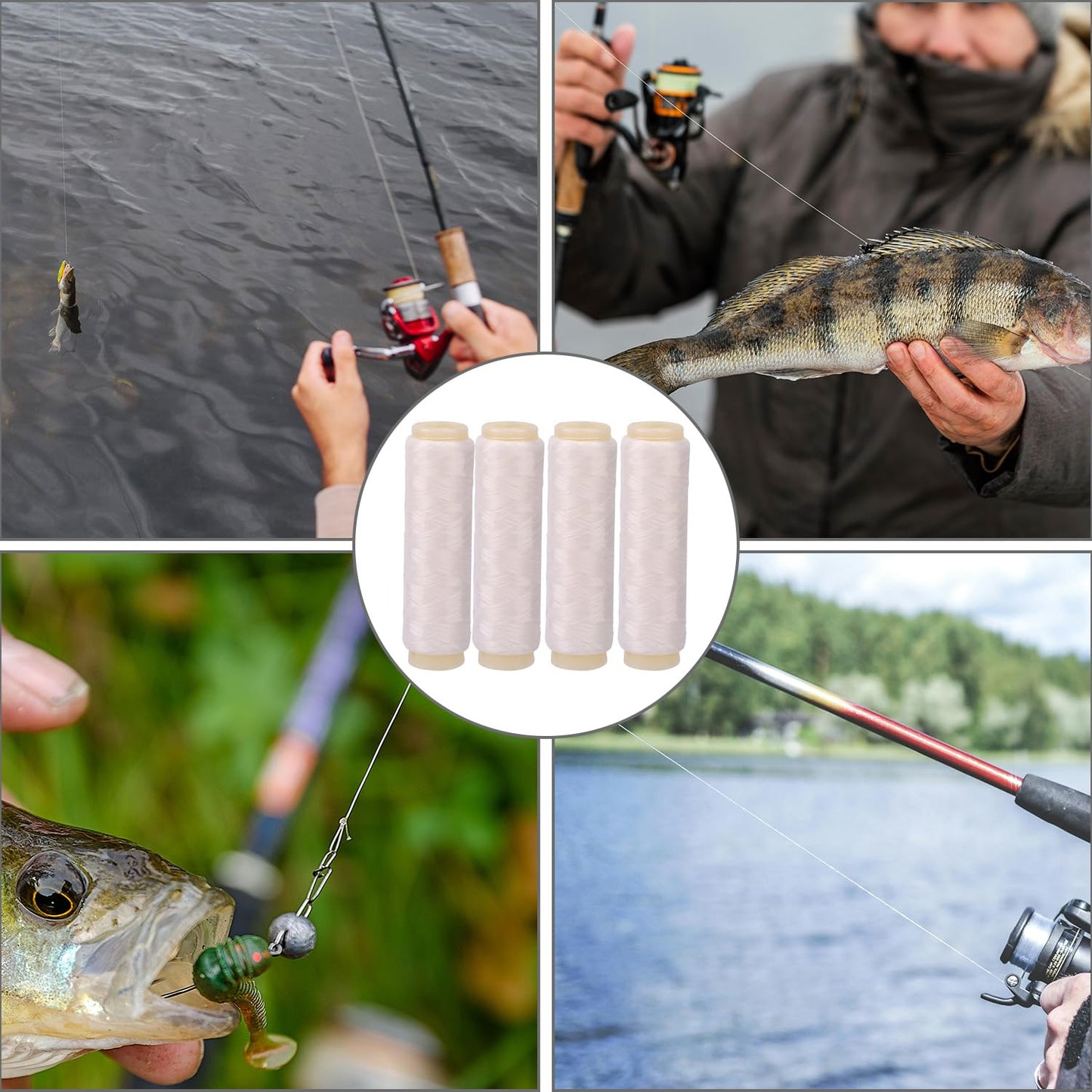 4pcs Nylon Fishing Thread - Invisible 0.02cm/0.008in Width, 200m/656.17ft Length Fishing Wire