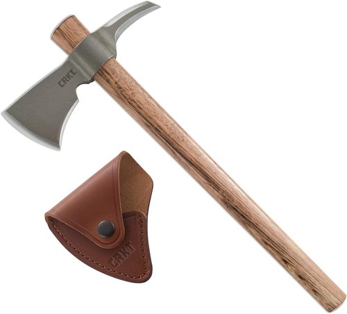 CRKT Woods Nobo Tomahawk Axe: RMJ T-Hawk Lightweight Outdoor Camping Axe, Forged Carbon Steel Blade and Hickory Wooden Handle 2732