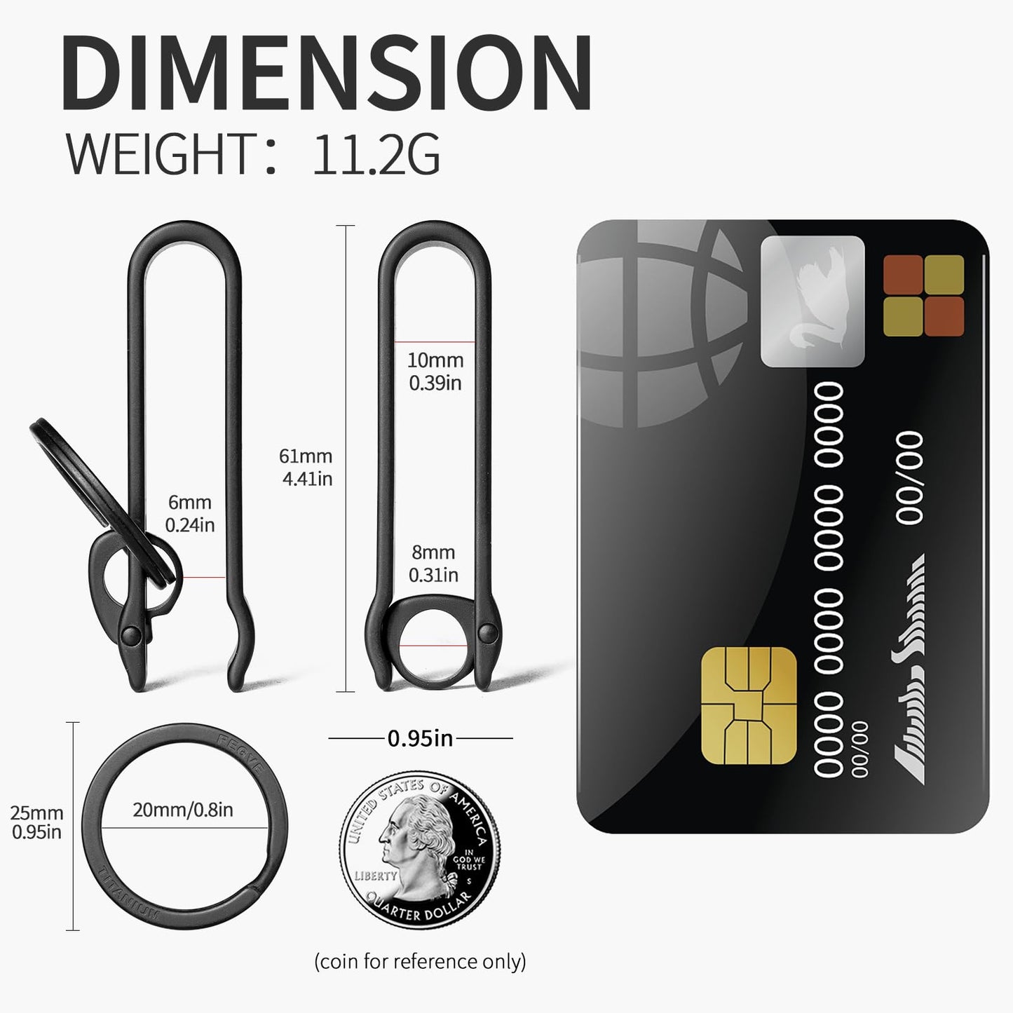 FEGVE Titanium Key Belt Clip Titanium Quick Release Keychain