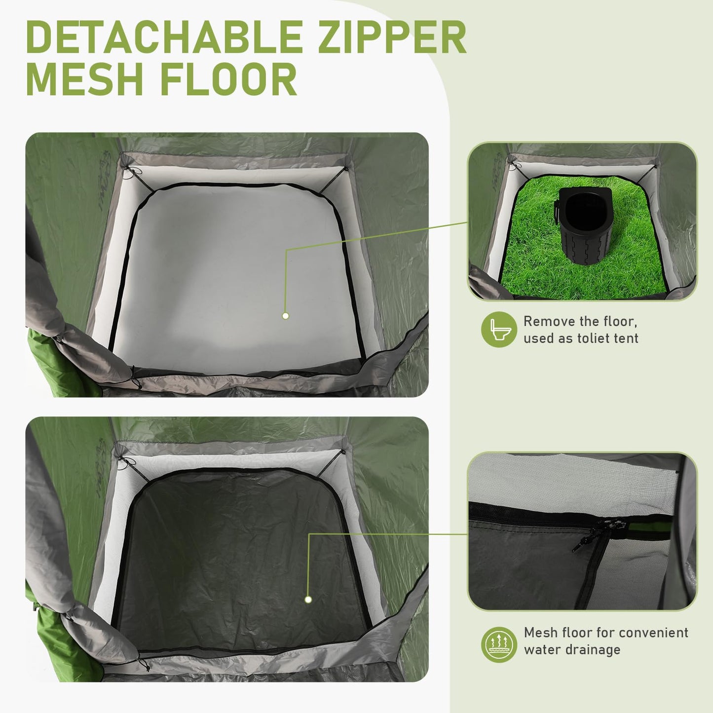 Coumy 2 Rooms Instant Pop-up Camping Shower Tent Privacy Shelter,Portable Outdoor Shower,Changing Room,Sun Shelter for Camping,Beach Hiking,and Fishing