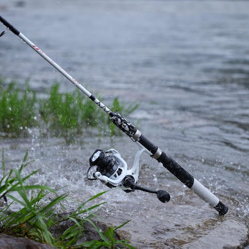 Sougayilang Spinning Reel and 2-Piece Fishing Rod Combo, Durable Graphite & Fiberglass Rod, Split-Grip Cork Handle,Right/Left Handle Position(7FT)