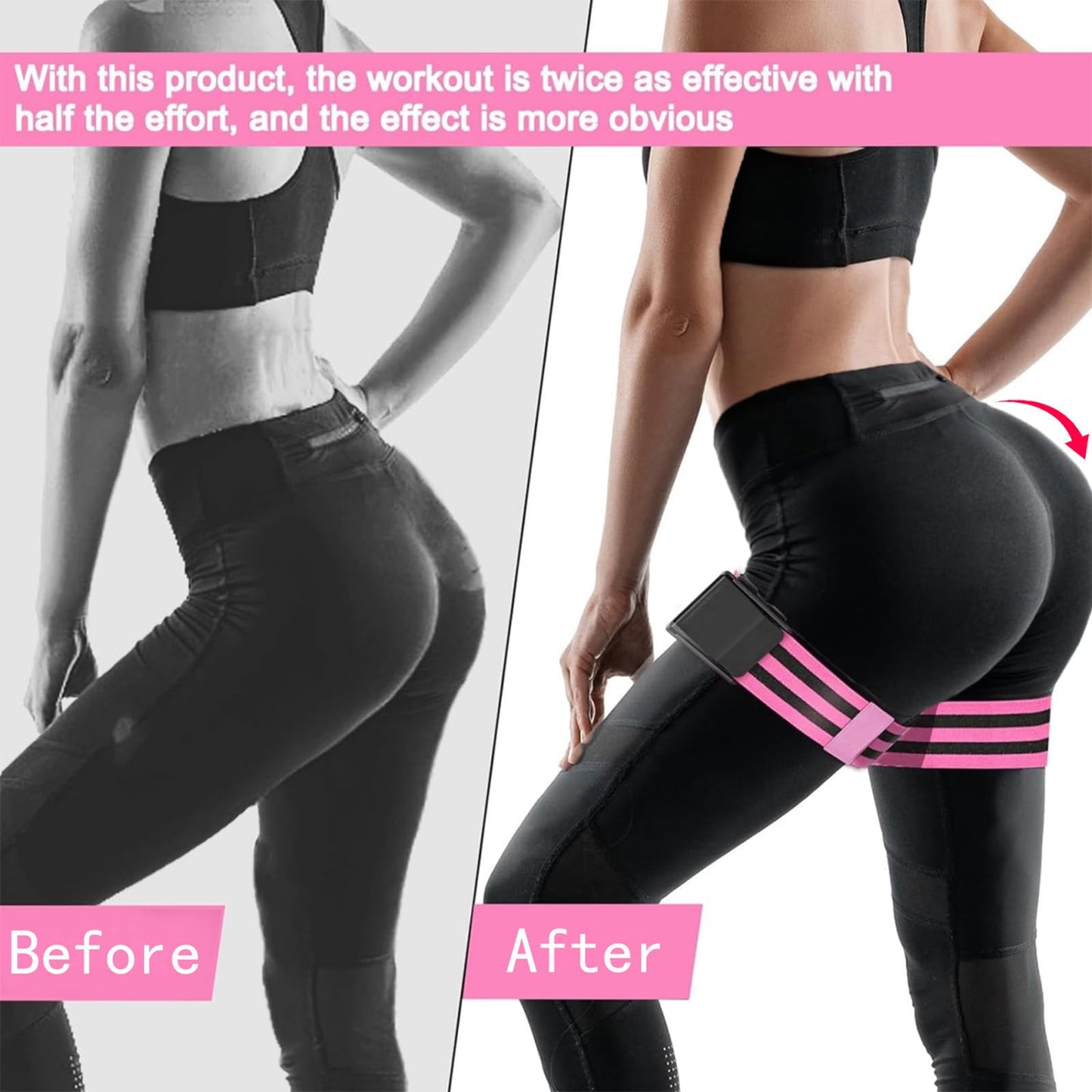 AITINIA Booty Bands, Booty Bands for Working Out,Blood Flow Restriction Bands,Adjustable BFR Training Bands,Best Fabric Resistance Bands for Exercising Your Butt, Squat, Thigh, Fitness (Pink)