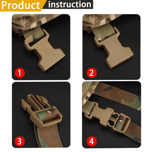 SCORYULE 4pcs 1"/2.5cm Buckle, Quick Attach Surface Mount Buckle, Secure & Reliable, Tactical Mil-spec, MOLLE PALS Webbing, Hunting Vest Modular Attachment Point