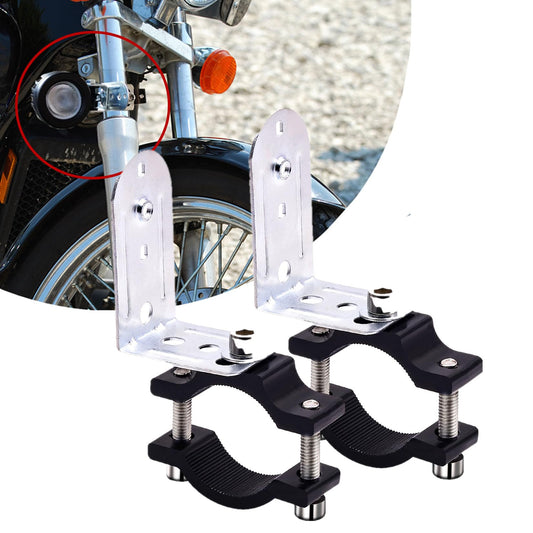 Motorcycle Fog Light Fork Mount Brackets, Light Clamps, Handlebar Fork Tube Mounting for Fog Lights Bull Bar Fits 1-1.4inch