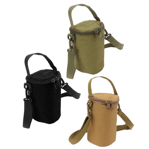 MOUMOUTEN Gas Cylinder Cover, Camping Gas Lamp Lights Handle Bags, Double Zipper Portable Propane Tank Carrying Bag, Multifunctional Pouch with Shoulder Strap, for Camping Hiking(Brown)