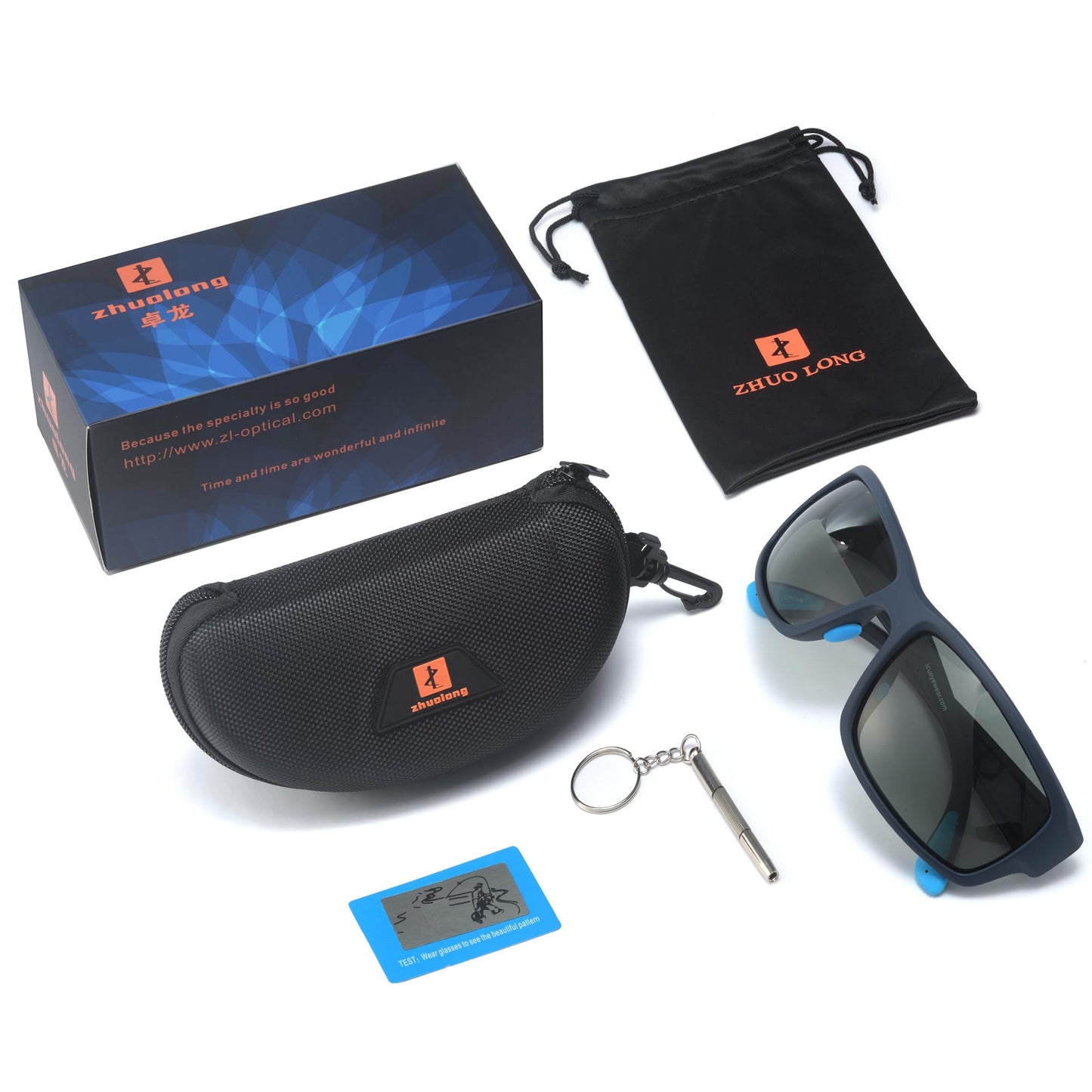 ZHUO LONG Floating Polarized Sunglasses Vintage Style Sun Glasses for Fishing Surfing Kayaking with UV400 Protection Black & Blue