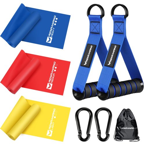 Resistance Bands and Exercise Handles, 4.9ft Exercise Bands for Physical Therapy, Stretch, Recovery, Pilates, Rehab, Strength Training Equipment