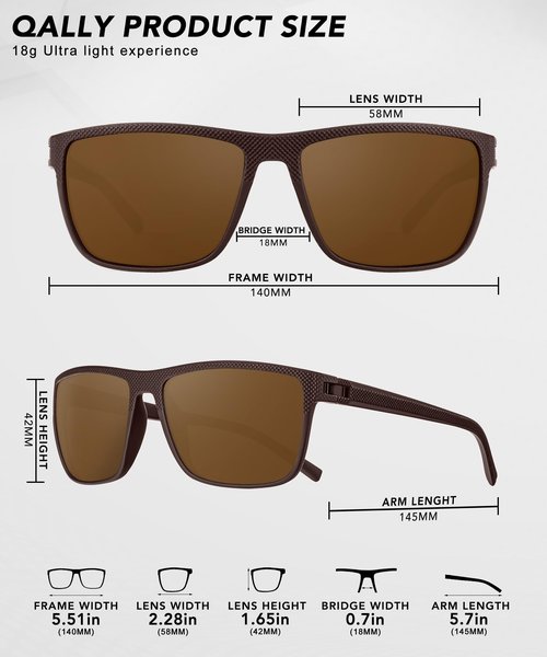 QALLY Polarized Sunglasses-Men-Women Mens Sunglasses: Classic Sun Glasses with UV Protection Driving Fishing Golf 4 Packs