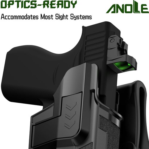 OWB Holster for Glock 43 43X 48, G43X MOS, G48 MOS, Adjustable Tightness Paddle Holster Optic Cut, Index Finger Release Right Hand, Black