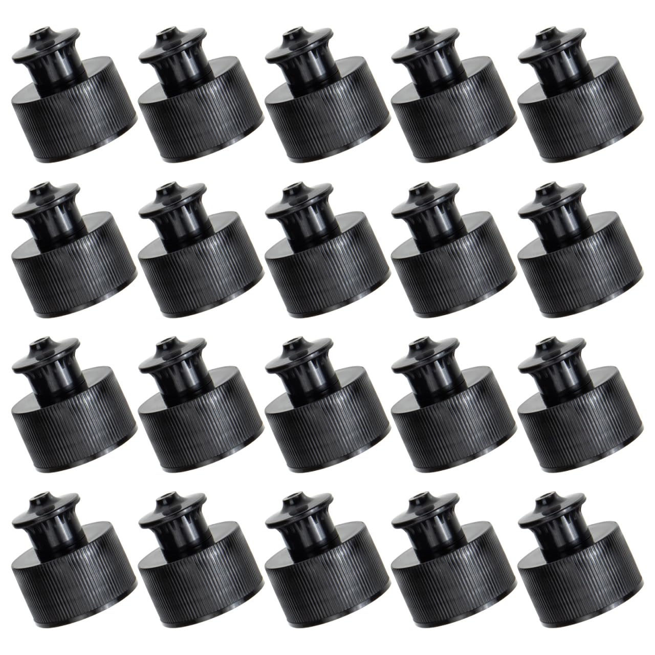 Amosfun 20pcs Push Pull Caps for 28 mm Plastic Water Bottles - Sports Water Bottle Lid Replacements Leak-Proof and Easy to Use Black