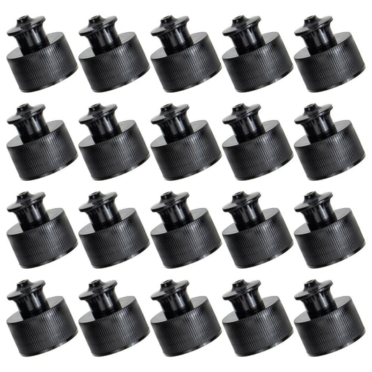 Amosfun 20pcs Push Pull Caps for 28 mm Plastic Water Bottles - Sports Water Bottle Lid Replacements Leak-Proof and Easy to Use Black