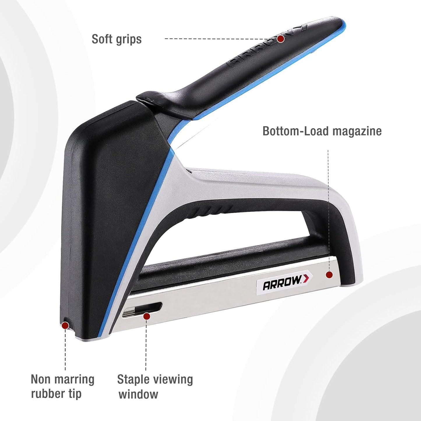 Arrow T50 Staple Gun Kit, Lightweight & Comfortable Grip, with 3750 Pieces T50 1/4", 3/8", 1/2" Staples, for Upholstery Professional Projects, T50X TacMate