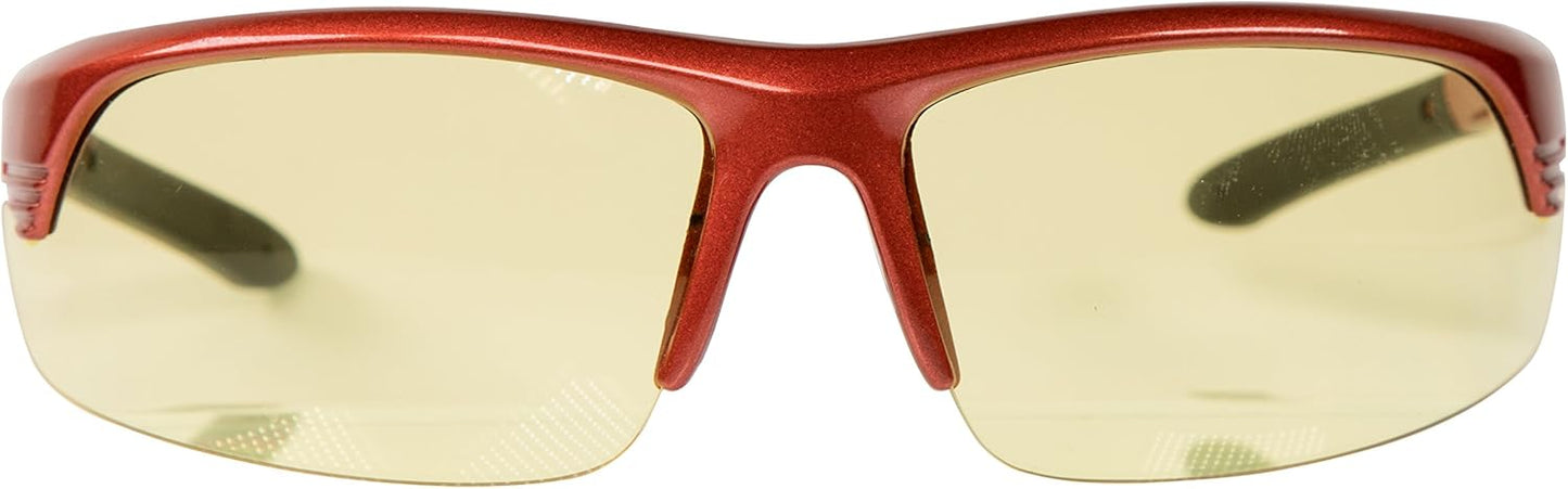 Smith & Wesson Corporal Half Frame Shooting Glasses with No-Slip Rubber,Impact Resistance & Storage Bag for Work,Everyday Use