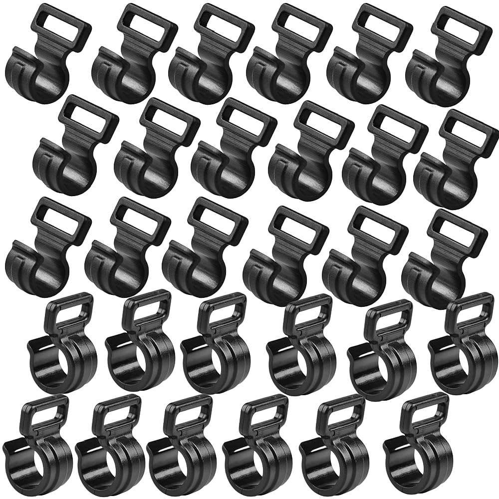 30Pcs Tent Pole Clips,C Clips for Tent, Tent Pole Attachment Clips for Outdoor Camping Canopies Tents Accessories (Fits 9.5mm 3/8” Poles)