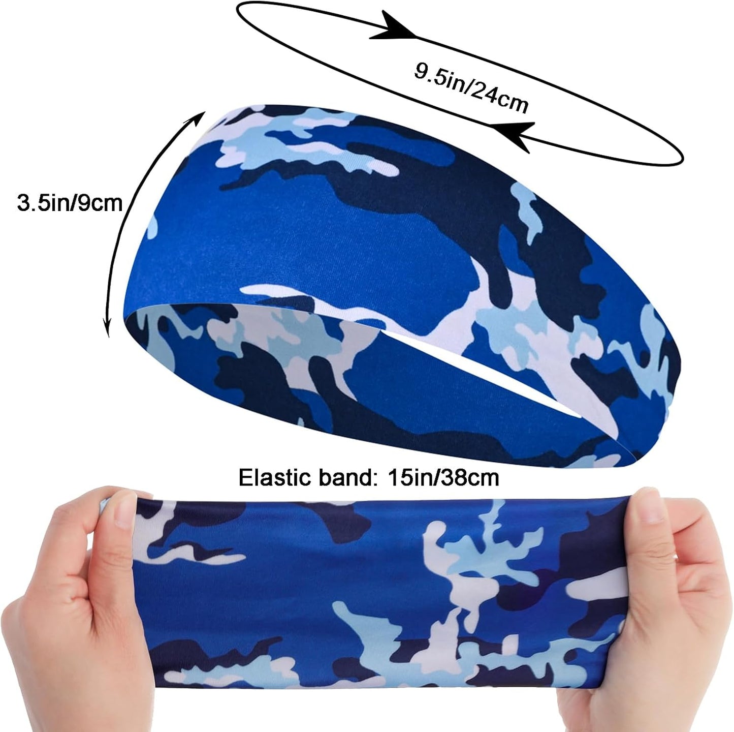 Men's 9-Pack Sports Headbands | Stretchy Sweatbands for Running & Workouts