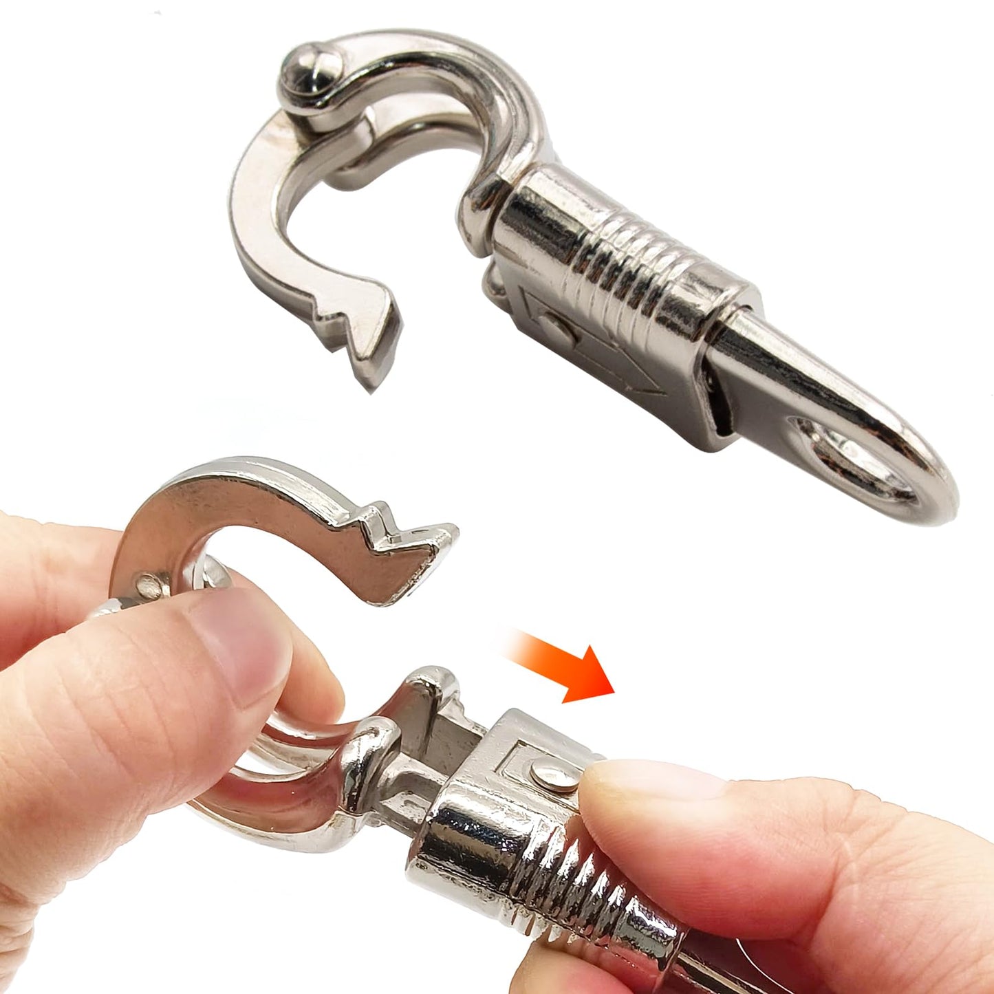 5-Pack Nickel Plated Quick Release Panic Snap with Fixed-Eye, Panic Snap Quick Release Paracord, Get Back Whips Industrial Grade for Get Back Whips