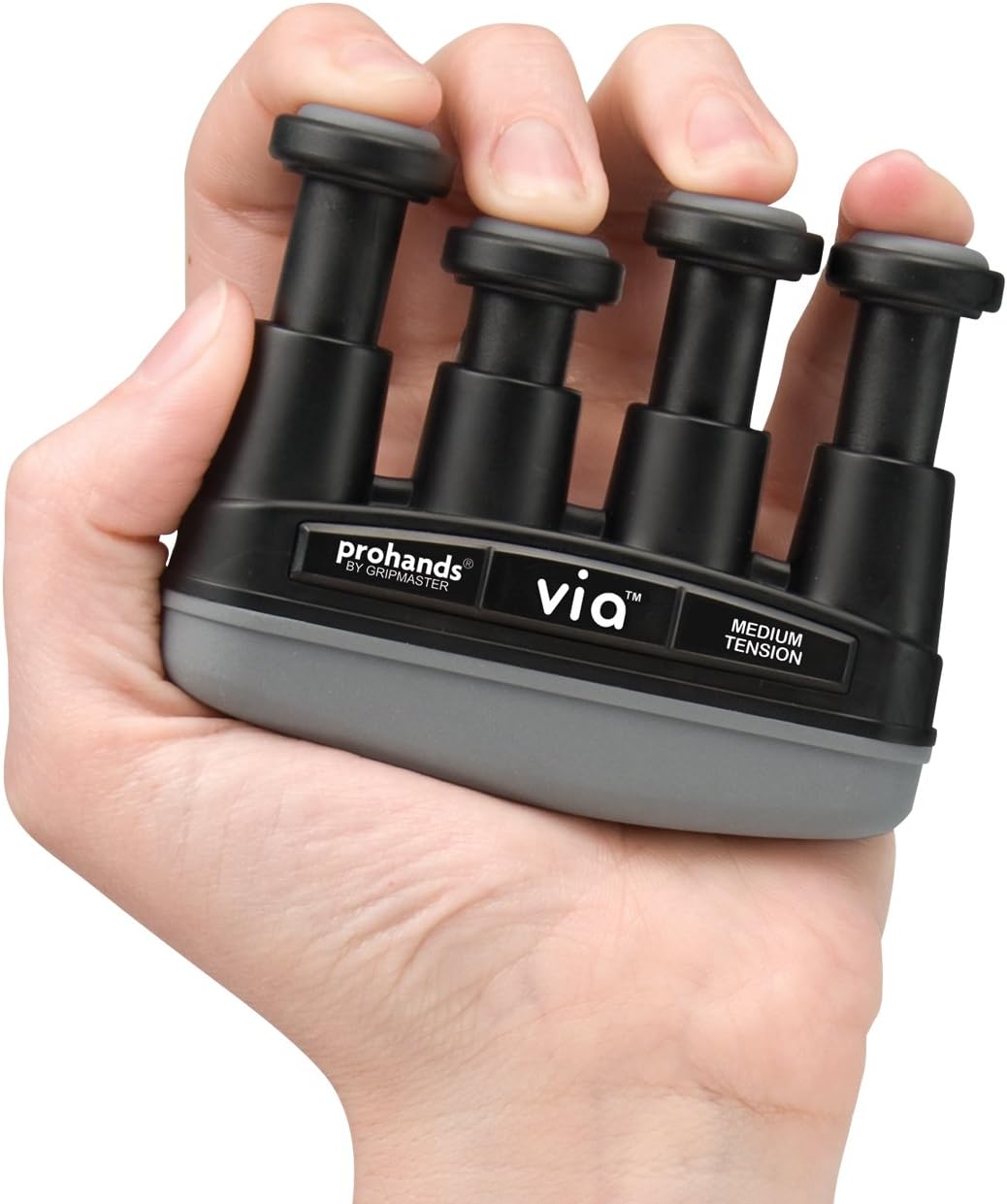 VIA Hand Exerciser, Finger Exerciser (Hand Grip Strengthener), Spring-Loaded, Finger-Piston System, Isolate and Exercise Each Finger