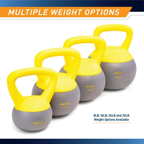 PROIRON 16 lb. Soft Kettlebell with Iron Sand, Non-Slip Handle, Kettle Weights for Fitness, Exercise, Workout, Home Gym, Strength Training, Bodybuilding Weight Lifting